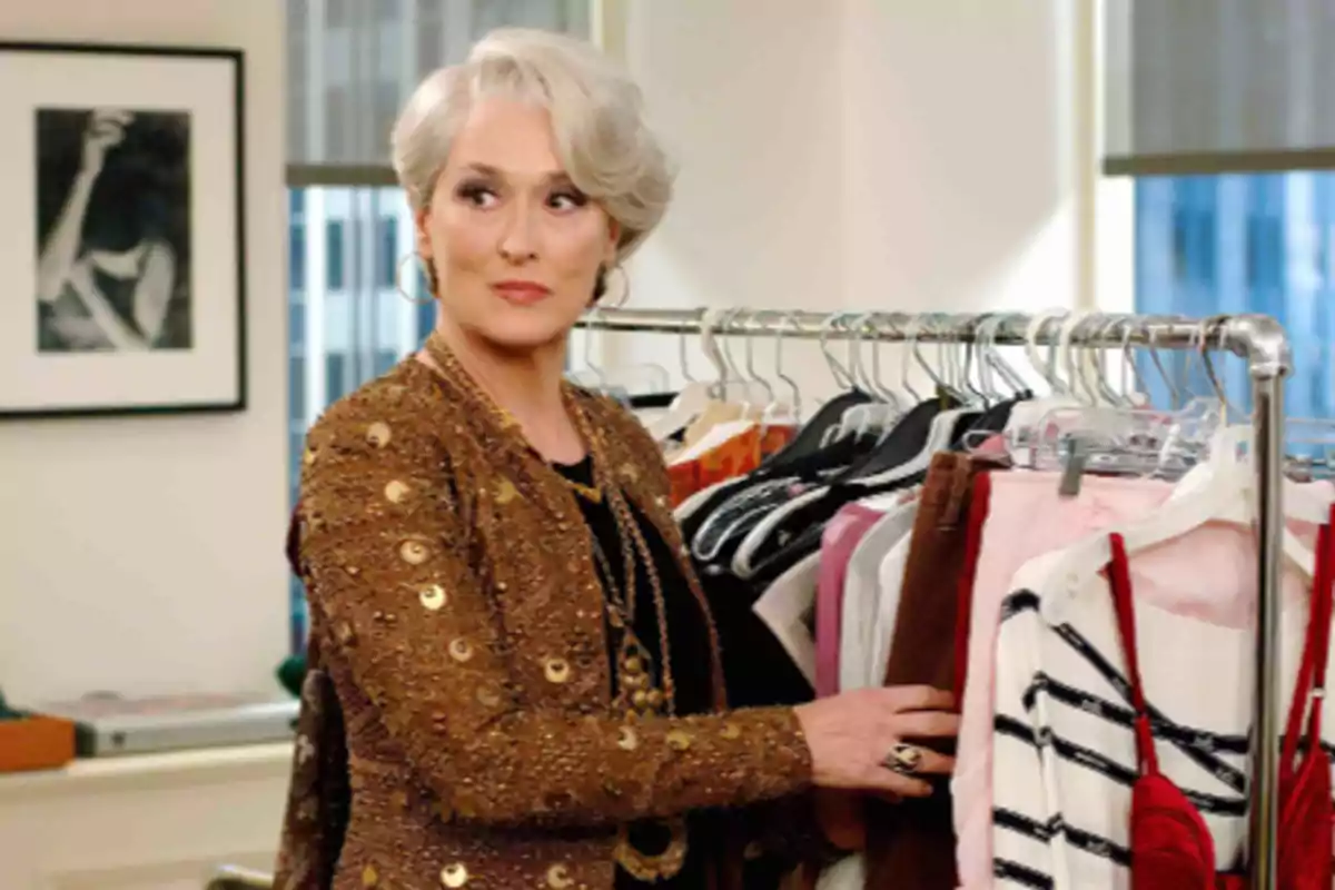 La talentosísima Meryl Streep interpretando a la exigente Miranda Priestly