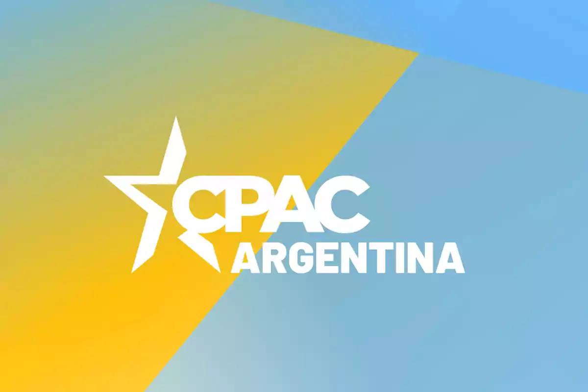 Logo de CPAC Argentina con fondo de colores azul y amarillo.