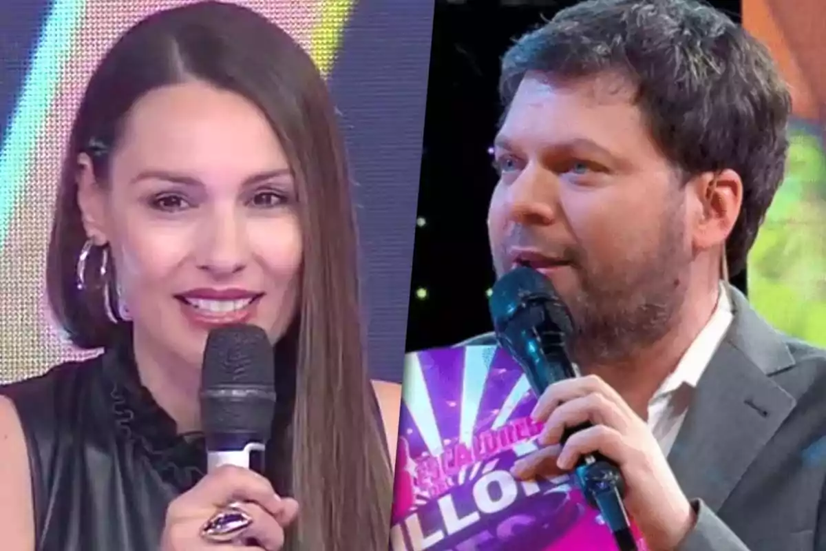 Pampita Ardohain y Guido Kaczka en "Los Ocho Escalones".