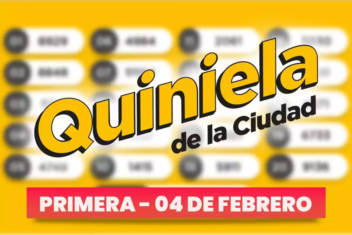 Imagen de un cartel de la Primera de la Quiniela de la Ciudad, ex Quiniela Nacional, con fecha 04 de febrero.