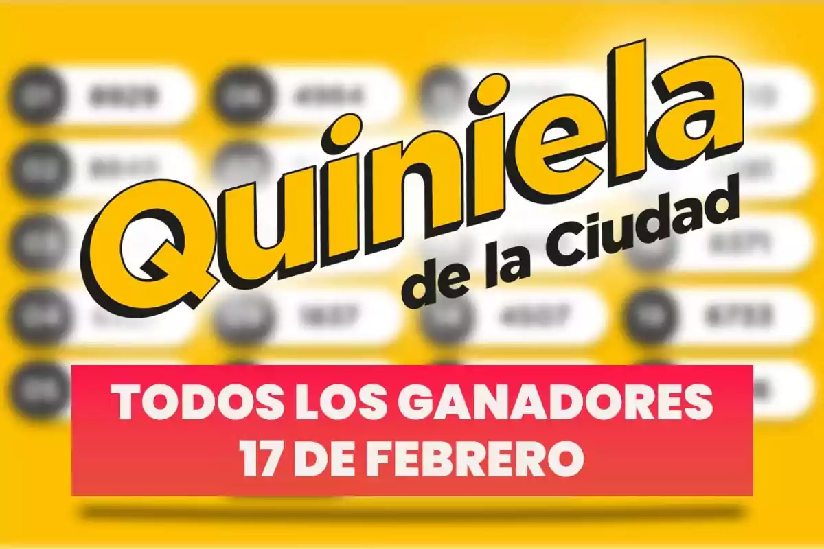 City Lottery Poster with the date February 17 and a yellow background.