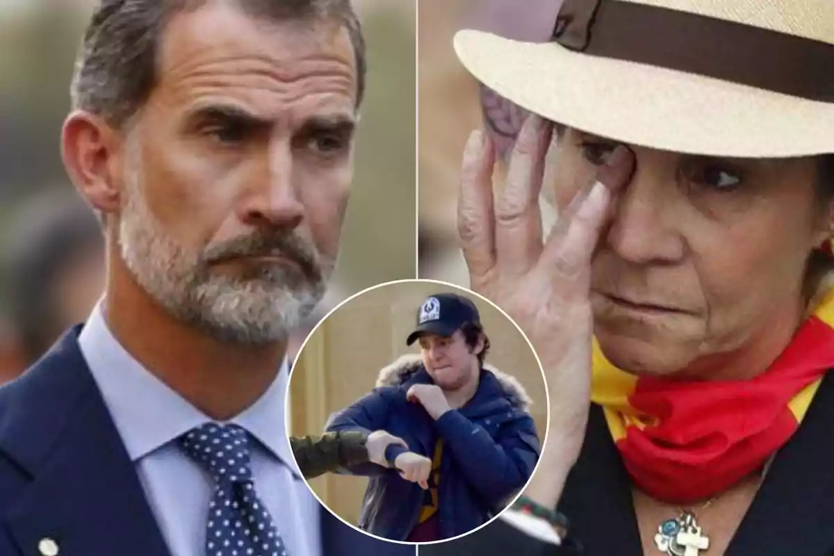 Felipe VI de España, la infanta Elena y su hijo Froilán